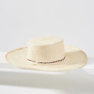 Anthropologie Sensi Studio Glamour Fray Edge Boater Hat NWOT